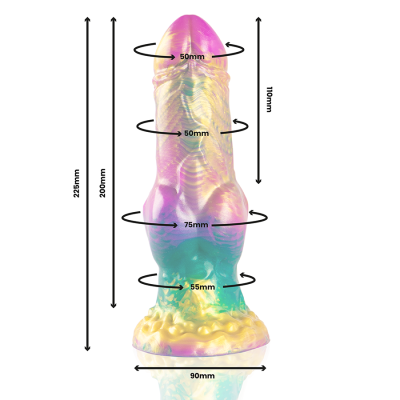 EPIC - DILDO IRIS COM TESTÍCULOS DE PRAZER ARCO-ÍRIS - D-246894 - Dona Pimenta