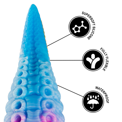 EPIC - PHORCYS DILDO COM TENTÁCULOS AZUIS TAMANHO PEQUENO - D-246896 - Dona Pimenta