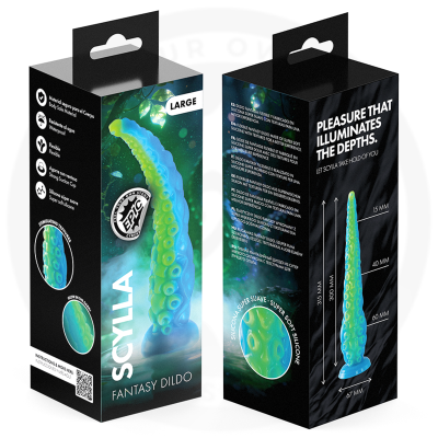 EPIC - SCYLLA DILDO FLUORESCENTE COM TENTÁCULOS FINOS TAMANHO GRANDE - D-246898 - Dona Pimenta