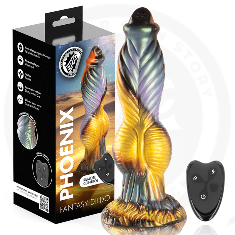 EPIC - PHOENIX DILDO O RESSURGIMENTO DO PRAZER CONTROLE REMOTO RECARREGÁVEL - D-246901 - Dona Pimenta