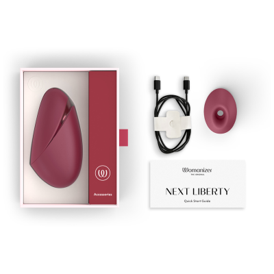 WOMANIZER - NEXT LIBERTY 3D PLEASURE AIR CLITORAL STIMULATOR BORDEAUX - D-246839 - Dona Pimenta