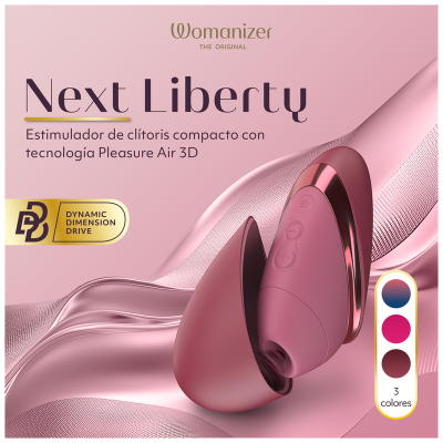 WOMANIZER - NEXT LIBERTY 3D PLEASURE AIR CLITORAL STIMULATOR BORDEAUX - D-246839 - Dona Pimenta