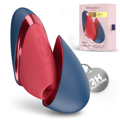 WOMANIZER - NEXT LIBERTY 3D PLEASURE AIR CLITORIAL STIMULATOR BLUE/RED - D-246840 - Dona Pimenta