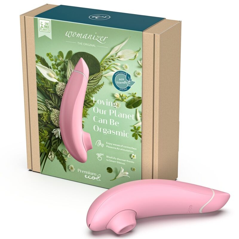 WOMANIZER - ESTIMULADOR CLITORIANO PREMIUM ECO DE SUCÇÃO COM 12 NÍVEIS DE INTENSIDADE ROSA - D-246951 - Dona Pimenta
