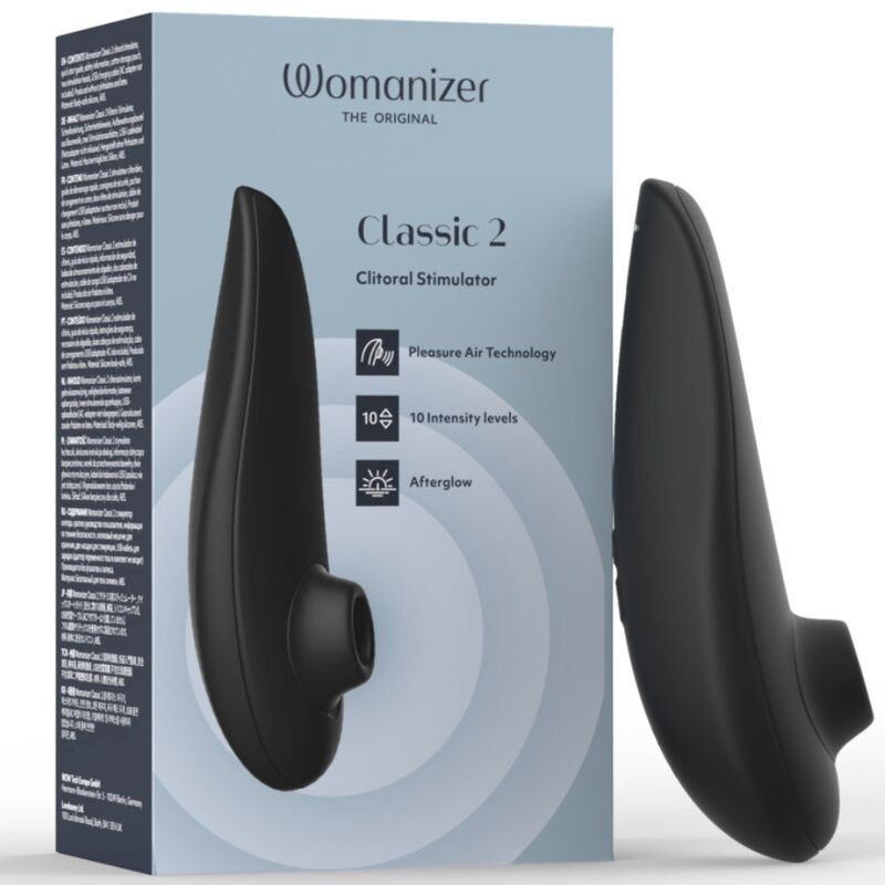 WOMANIZER - CLASSIC 2 ESTIMULADOR CLITORIANO POR SUCÇÃO, 10 NÍVEIS DE INTENSIDADE, PRETO - D-246952 - Dona Pimenta