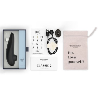 WOMANIZER - CLASSIC 2 ESTIMULADOR CLITORIANO POR SUCÇÃO, 10 NÍVEIS DE INTENSIDADE, PRETO - D-246952 - Dona Pimenta