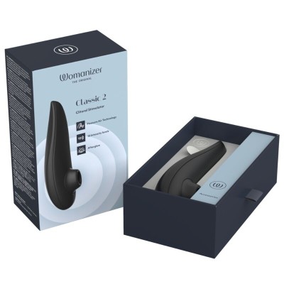 WOMANIZER - CLASSIC 2 ESTIMULADOR CLITORIANO POR SUCÇÃO, 10 NÍVEIS DE INTENSIDADE, PRETO - D-246952 - Dona Pimenta