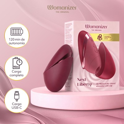 WOMANIZER - NEXT SUCTION CLITORIAL STIMULATOR 14 NÍVEIS DE INTENSIDADE BORDEAUX - D-246954 - Dona Pimenta