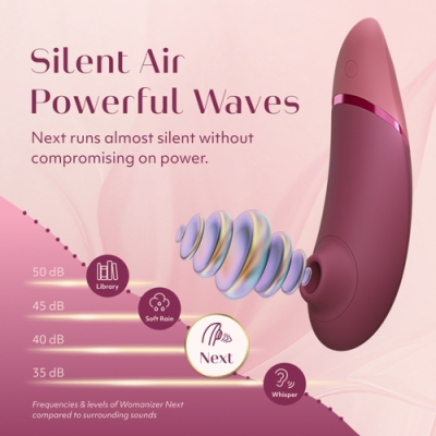 WOMANIZER - NEXT SUCTION CLITORIAL STIMULATOR 14 NÍVEIS DE INTENSIDADE ROSA ESCURO - D-246955 - Dona Pimenta