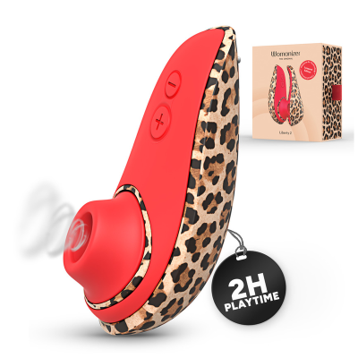 WOMANIZER - LIBERTY 2 - ESTIMULADOR CLITORIANO POR SUCÇÃO, 8 NÍVEIS DE INTENSIDADE, ESTAMPA DE LEOPARDO - D-246957 - Dona Piment