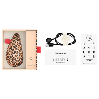 WOMANIZER - LIBERTY 2 - ESTIMULADOR CLITORIANO POR SUCÇÃO, 8 NÍVEIS DE INTENSIDADE, ESTAMPA DE LEOPARDO - D-246957 - Dona Piment