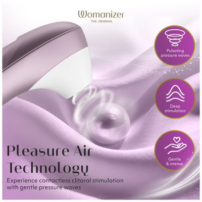 WOMANIZER - ESTIMULADOR CLITORIANO DE SUCÇÃO PROFISSIONAL COM 11 NÍVEIS DE INTENSIDADE - LILÁS - D-246961 - Dona Pimenta