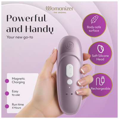 WOMANIZER - ESTIMULADOR CLITORIANO DE SUCÇÃO PROFISSIONAL COM 11 NÍVEIS DE INTENSIDADE - LILÁS - D-246961 - Dona Pimenta