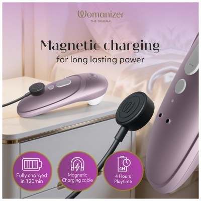 WOMANIZER - ESTIMULADOR CLITORIANO DE SUCÇÃO PROFISSIONAL COM 11 NÍVEIS DE INTENSIDADE - LILÁS - D-246961 - Dona Pimenta