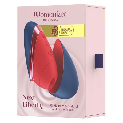 WOMANIZER - NEXT LIBERTY 3D PLEASURE AIR CLITORIAL STIMULATOR BLUE/RED - D-246840 - Dona Pimenta