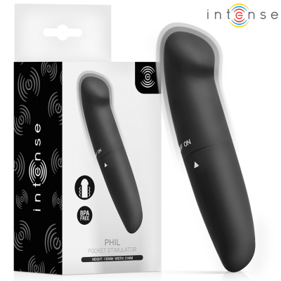 INTENSE - VIBRADOR PHIL G-SPOT PRETO 13 CM - D-245642 - Dona Pimenta