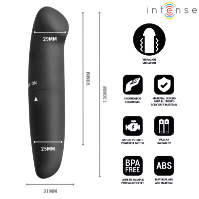 INTENSE - VIBRADOR PHIL G-SPOT PRETO 13 CM - D-245642 - Dona Pimenta