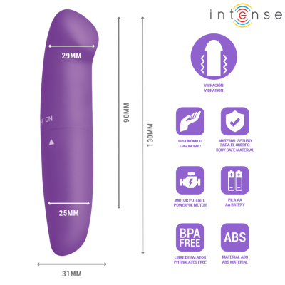INTENSE - VIBRADOR PHIL G-SPOT ROXO 13 CM - D-245644 - Dona Pimenta