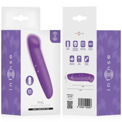 INTENSE - VIBRADOR PHIL G-SPOT ROXO 13 CM - D-245644 - Dona Pimenta