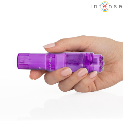 INTENSE - MINI MASSAGEADOR KURT COM 4 CABEÇAS INTERCAMBIÁVEIS ROXO - D-245645 - Dona Pimenta