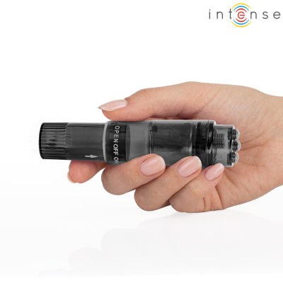 INTENSE - MINI MASSAGEADOR KURT COM 4 CABEÇAS INTERCAMBIÁVEIS PRETO - D-245646 - Dona Pimenta