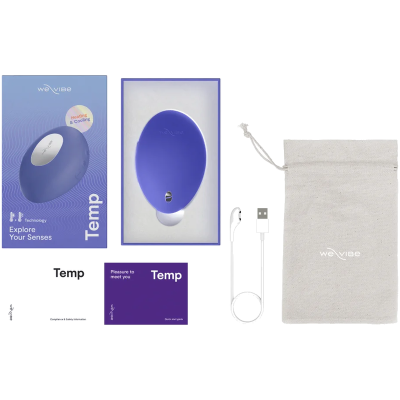 WE-VIBE - VIBRADOR COM AQUECIMENTO E RESFRIAMENTO TEMP, AZUL LAVANDA - D-247134 - Dona Pimenta