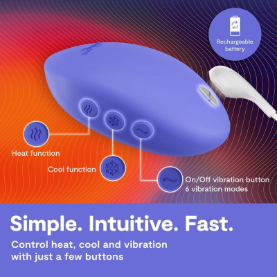 WE-VIBE - VIBRADOR COM AQUECIMENTO E RESFRIAMENTO TEMP, AZUL LAVANDA - D-247134 - Dona Pimenta