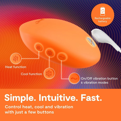 WE-VIBE - VIBRADOR COM AQUECIMENTO E RESFRIAMENTO TEMP TANGERINA - D-247135 - Dona Pimenta