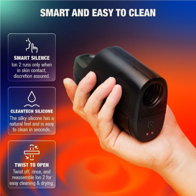 ARCWAVE - ION 2 STROKER MASCULINO COM ESTIMULAÇÃO POR ONDAS DE AR PULSANTES PRETO - D-247102 - Dona Pimenta