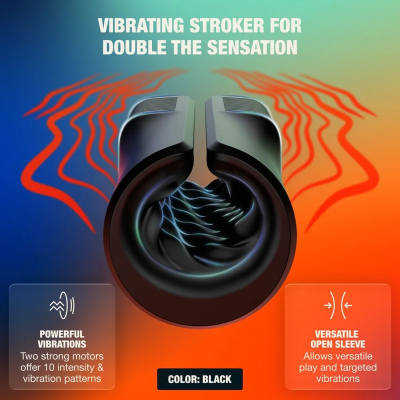 ARCWAVE - ZING STROKER MASCULINO VIBRATÓRIO COM MOTOR DUPLO PRETO - D-247104 - Dona Pimenta