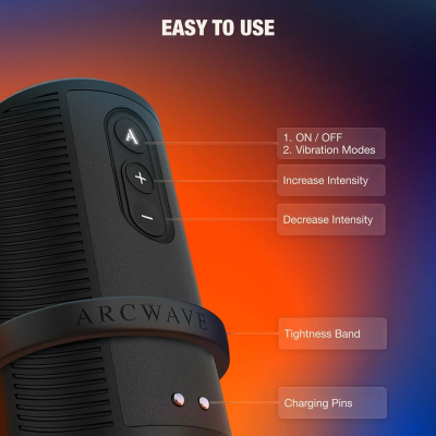 ARCWAVE - ZING STROKER MASCULINO VIBRATÓRIO COM MOTOR DUPLO PRETO - D-247104 - Dona Pimenta