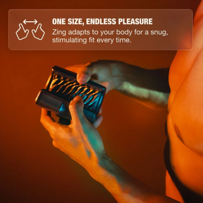 ARCWAVE - ZING STROKER MASCULINO VIBRATÓRIO COM MOTOR DUPLO PRETO - D-247104 - Dona Pimenta