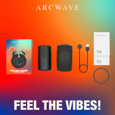 ARCWAVE - ZING STROKER MASCULINO VIBRATÓRIO COM MOTOR DUPLO PRETO - D-247104 - Dona Pimenta