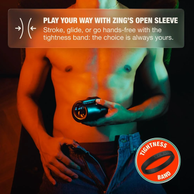 ARCWAVE - ZING STROKER MASCULINO VIBRATÓRIO COM MOTOR DUPLO PRETO - D-247104 - Dona Pimenta