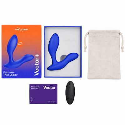 WE-VIBE - VECTOR+ MASSAGEADOR DE PRÓSTATA COM DUPLA ESTIMULAÇÃO AZUL ROYAL - D-247130 - Dona Pimenta