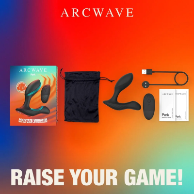 ARCWAVE - PERK MASSAGEADOR DE PRÓSTATA VIBRATÓRIO COM MOTOR DUPLO E CONTROLO REMOTO PRETO - D-247105 - Dona Pimenta