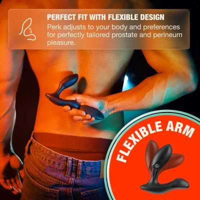 ARCWAVE - PERK MASSAGEADOR DE PRÓSTATA VIBRATÓRIO COM MOTOR DUPLO E CONTROLO REMOTO PRETO - D-247105 - Dona Pimenta