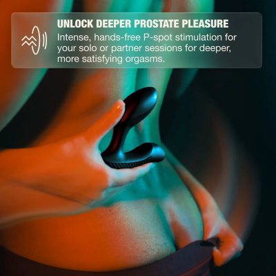 ARCWAVE - PERK MASSAGEADOR DE PRÓSTATA VIBRATÓRIO COM MOTOR DUPLO E CONTROLO REMOTO PRETO - D-247105 - Dona Pimenta