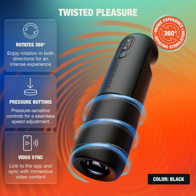 ARCWAVE - ORBIT MASTURBADOR MASCULINO ROTATIVO 360° COM CONTROLO POR APLICAÇÃO PRETO - D-247103 - Dona Pimenta