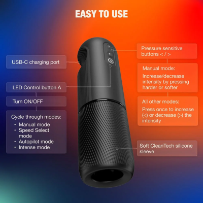 ARCWAVE - ORBIT MASTURBADOR MASCULINO ROTATIVO 360° COM CONTROLO POR APLICAÇÃO PRETO - D-247103 - Dona Pimenta
