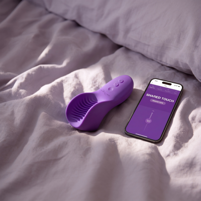 WE-VIBE - SHARED TOUCH VIBRADOR DUPLO PARA CASAIS ROXO - D-247118 - Dona Pimenta