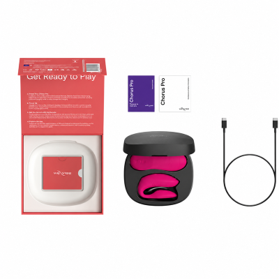 WE-VIBE - CHORUS PRO PREMIUM VIBRADOR PARA CASAIS ROSA ELÉTRICO - D-247120 - Dona Pimenta