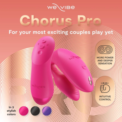 WE-VIBE - CHORUS PRO PREMIUM VIBRADOR PARA CASAIS ROSA ELÉTRICO - D-247120 - Dona Pimenta
