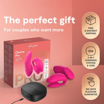 WE-VIBE - CHORUS PRO PREMIUM VIBRADOR PARA CASAIS ROSA ELÉTRICO - D-247120 - Dona Pimenta