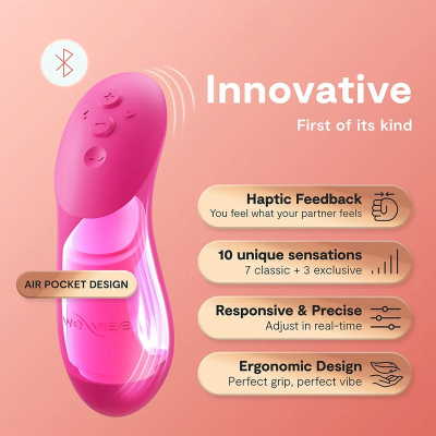 WE-VIBE - CHORUS PRO PREMIUM VIBRADOR PARA CASAIS ROSA ELÉTRICO - D-247120 - Dona Pimenta