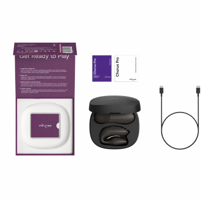 WE-VIBE - CHORUS PRO PREMIUM VIBRADOR PARA CASAIS PRETO ACETINADO - D-247121 - Dona Pimenta