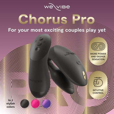 WE-VIBE - CHORUS PRO PREMIUM VIBRADOR PARA CASAIS PRETO ACETINADO - D-247121 - Dona Pimenta
