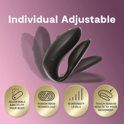 WE-VIBE - CHORUS PRO PREMIUM VIBRADOR PARA CASAIS PRETO ACETINADO - D-247121 - Dona Pimenta