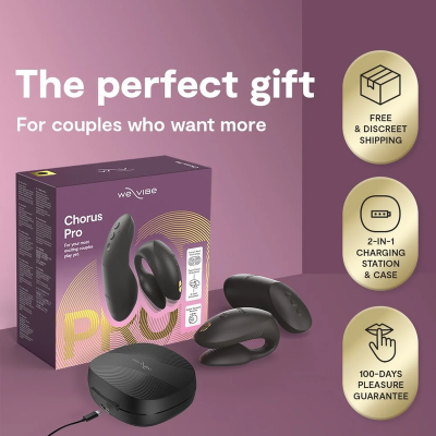WE-VIBE - CHORUS PRO PREMIUM VIBRADOR PARA CASAIS PRETO ACETINADO - D-247121 - Dona Pimenta