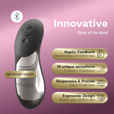 WE-VIBE - CHORUS PRO PREMIUM VIBRADOR PARA CASAIS PRETO ACETINADO - D-247121 - Dona Pimenta